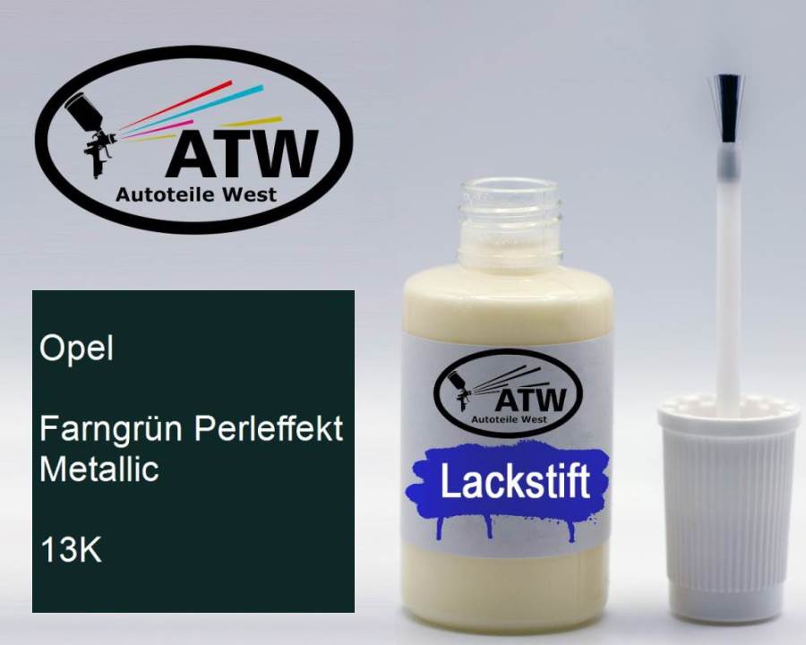 Opel, Farngrün Perleffekt Metallic, 13K: 20ml Lackstift, von ATW Autoteile West.